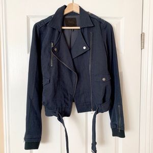 Paige Cropped Navy Jacket